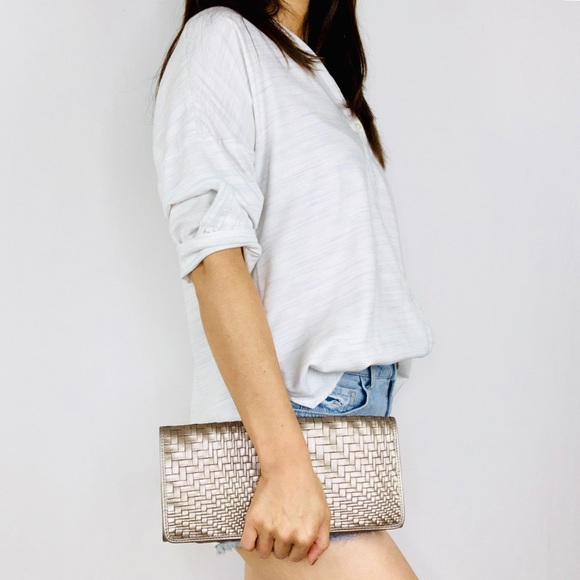 Cole Haan - Gold Weave Clutch - Picture 2 of 8